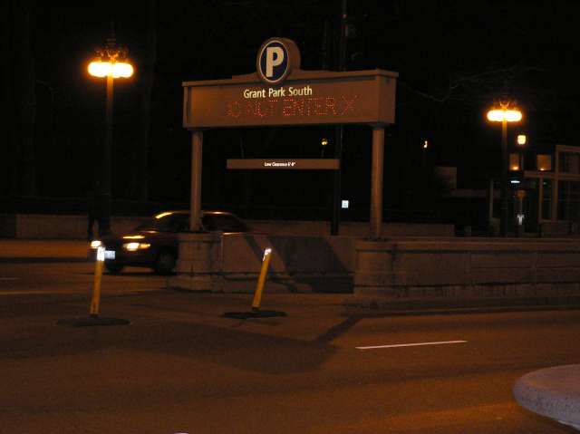 Grant Park entrance by night