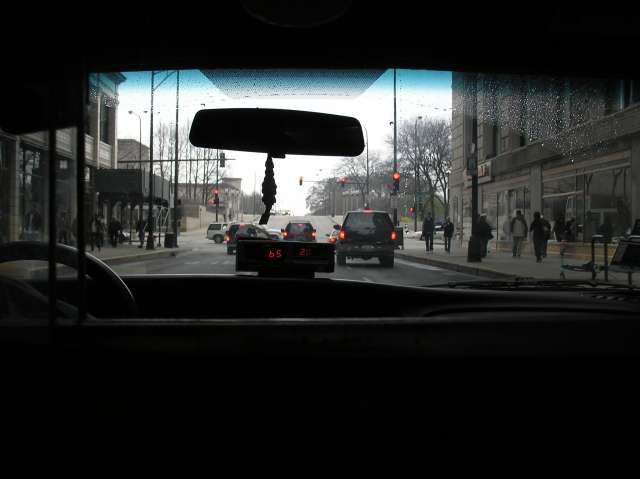 the rainy day taxi ride to Wrigley Field