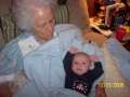 Great Grandma Nonnie and Tristan's cheering for her