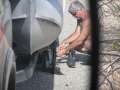 Pop pop pop went the two trailer front tires in 110 degree heat on the road from Blythe