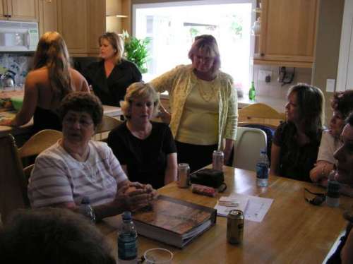 At the table are Janet {Price} Ralph, her daughter Lisa Ralph, Stephanie Pycz, Shelly Schwartz {David's wife}, and Suzanne Schwa