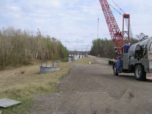 building the new bridge to replace the ferry