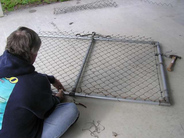 fixing Nonnie's fence