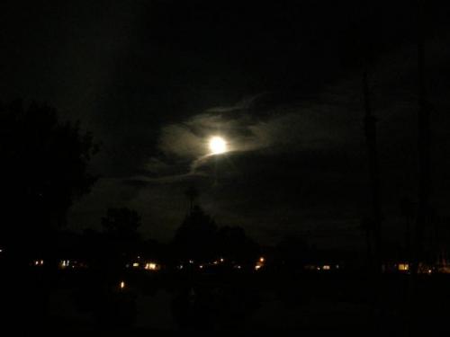 Once in A Blue Moon over Thousand Palms lake
