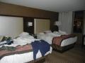 sleeping in the hotel