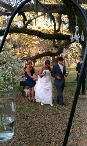 Allison assists the bride