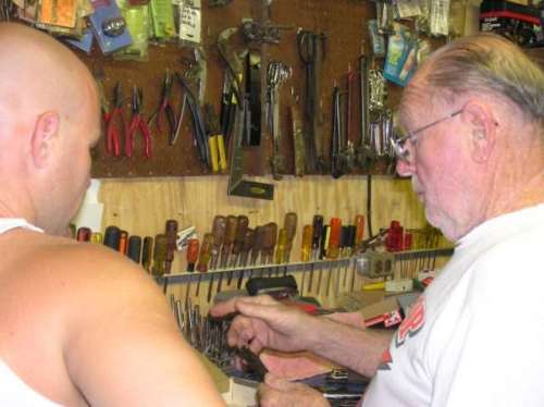 Final instructions from Grandpa on putting the gun back together